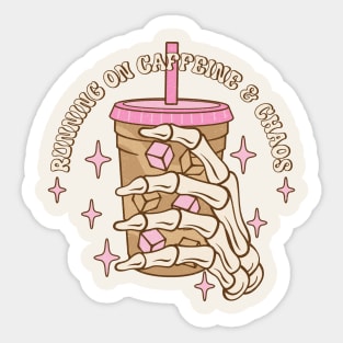 Running On Caffeine & Chaos Iced Coffee Sticker